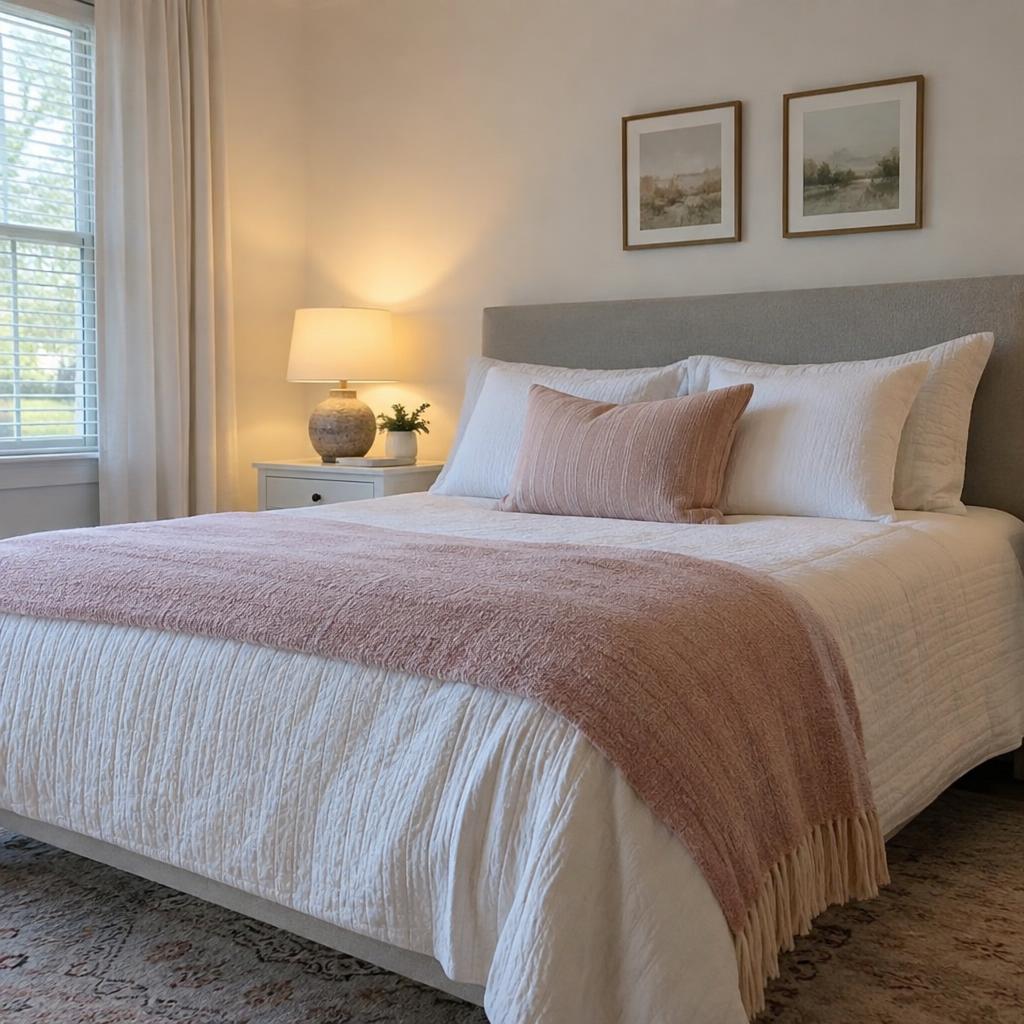 Bedroom tidied with fresh linens
